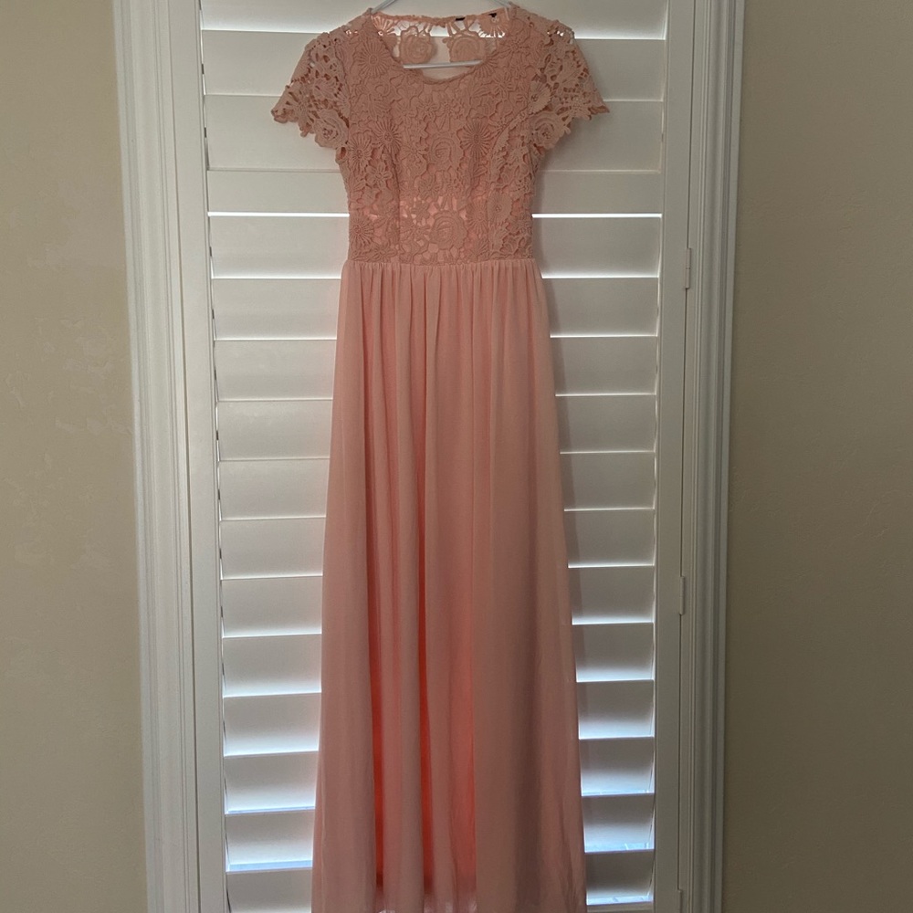 Lulus blush lace dress